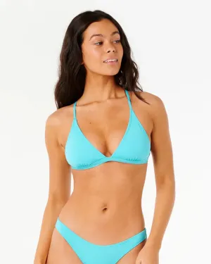 Classic Surf Crossback Triangle Bikini Top - Electric Blue Seamless construction