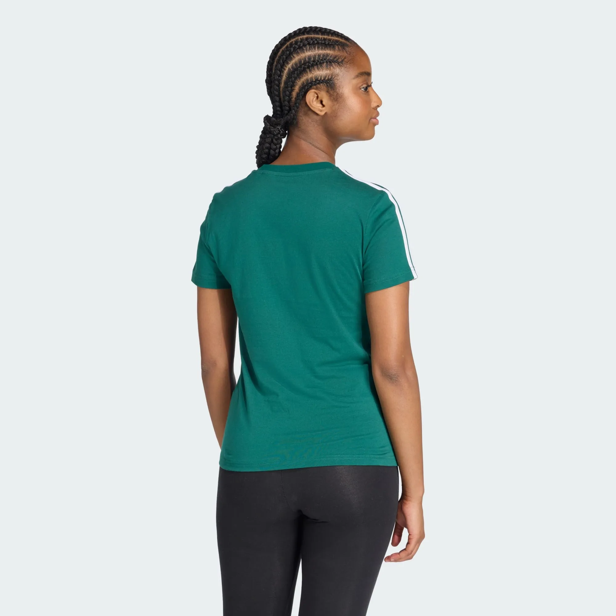 Playful Prints Non Irritating Collar Adidas Women's 3-Stripes Green Tee