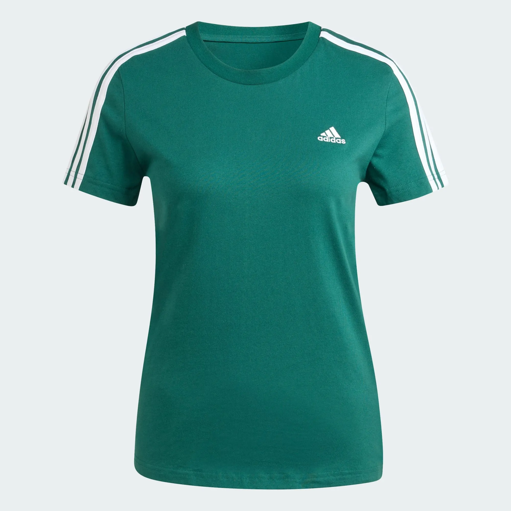 Adidas Women's 3-Stripes Green Tee Non Restrictive Cut