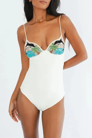 Thermoregulating Fabric Dolphin One Piece Swimsuit