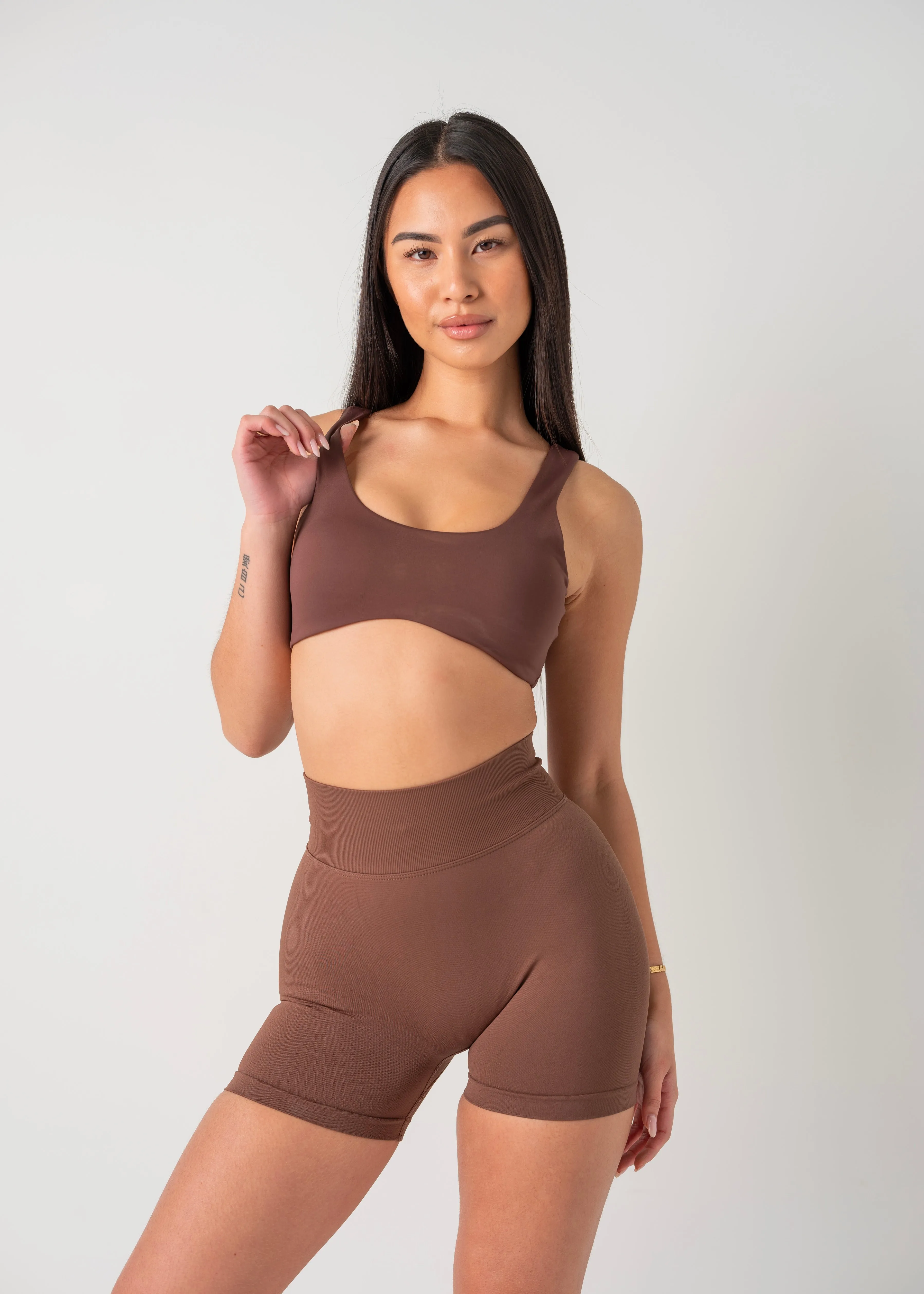 Heat-sealed seams BALANCE BRA 2.0 - DEEP CHOCOLATE