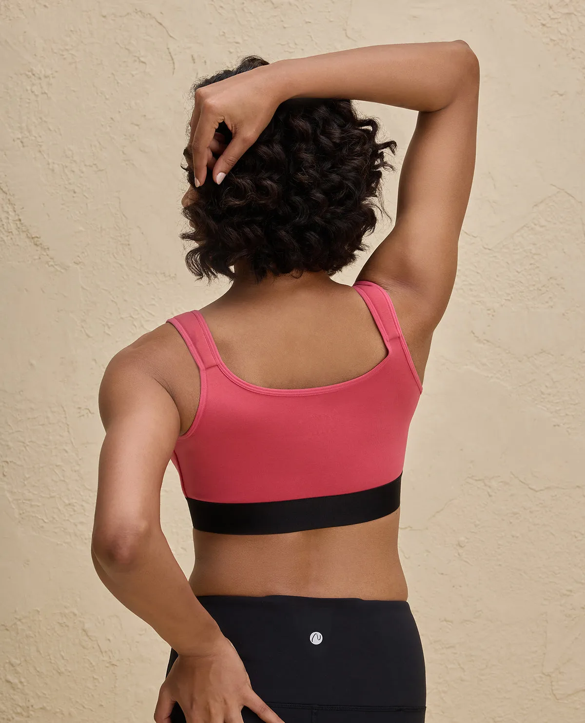 Microfiber fabric Blend Nykd By Nykaa Front Zip Cotton High Impact  No Slouch  Sports Bra-NYK907-Coral