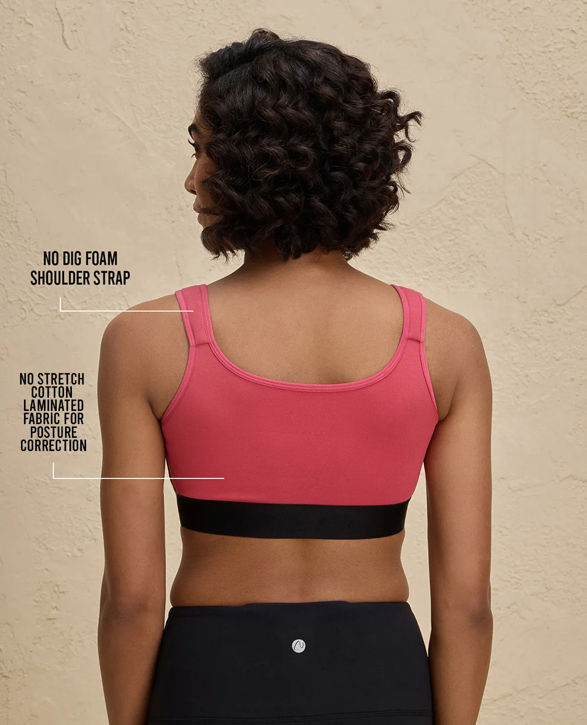 Nykd By Nykaa Front Zip Cotton High Impact  No Slouch  Sports Bra-NYK907-Coral Lace