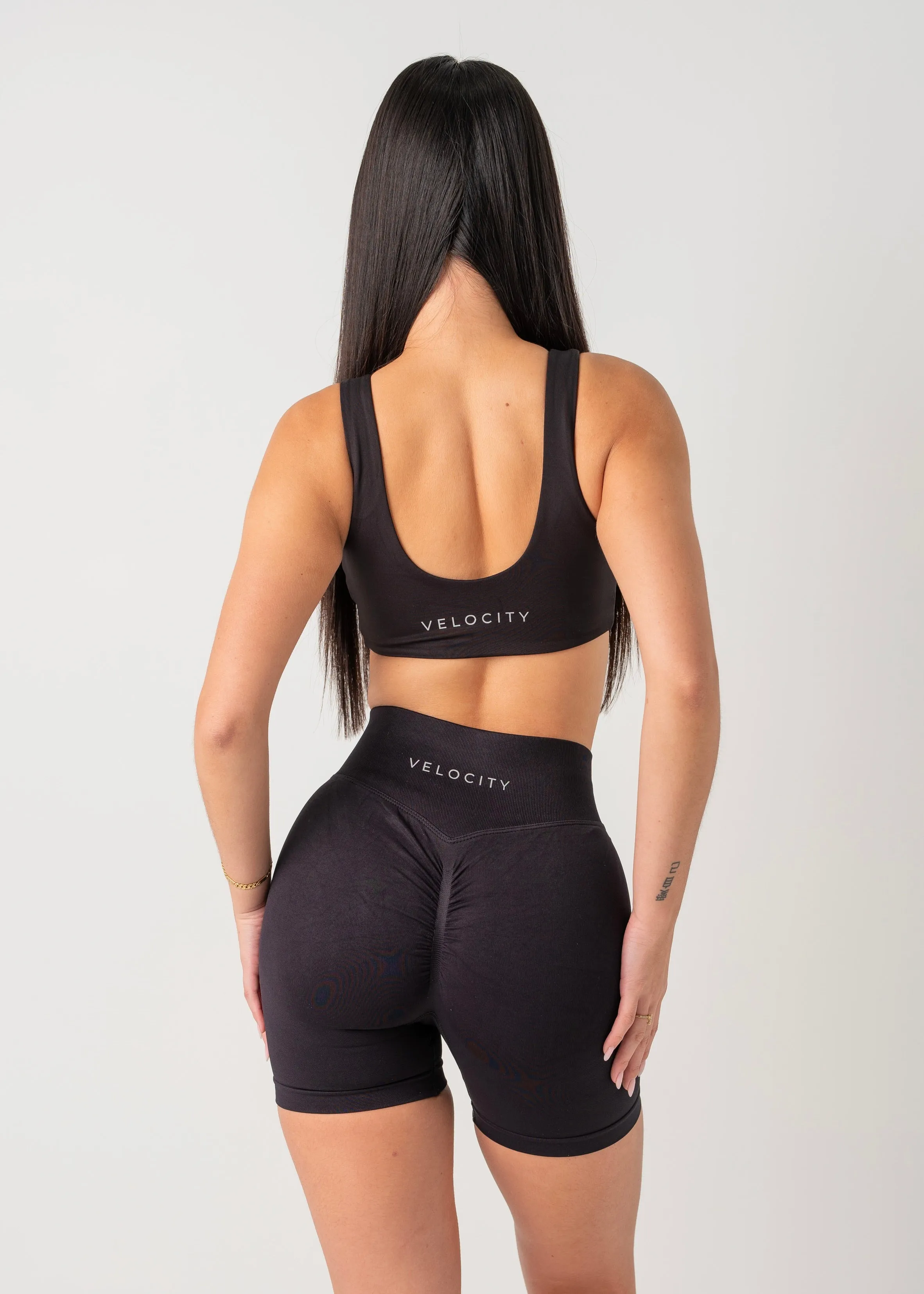 Ribbed Cuffs BALANCE BRA 2.0 - BLACK