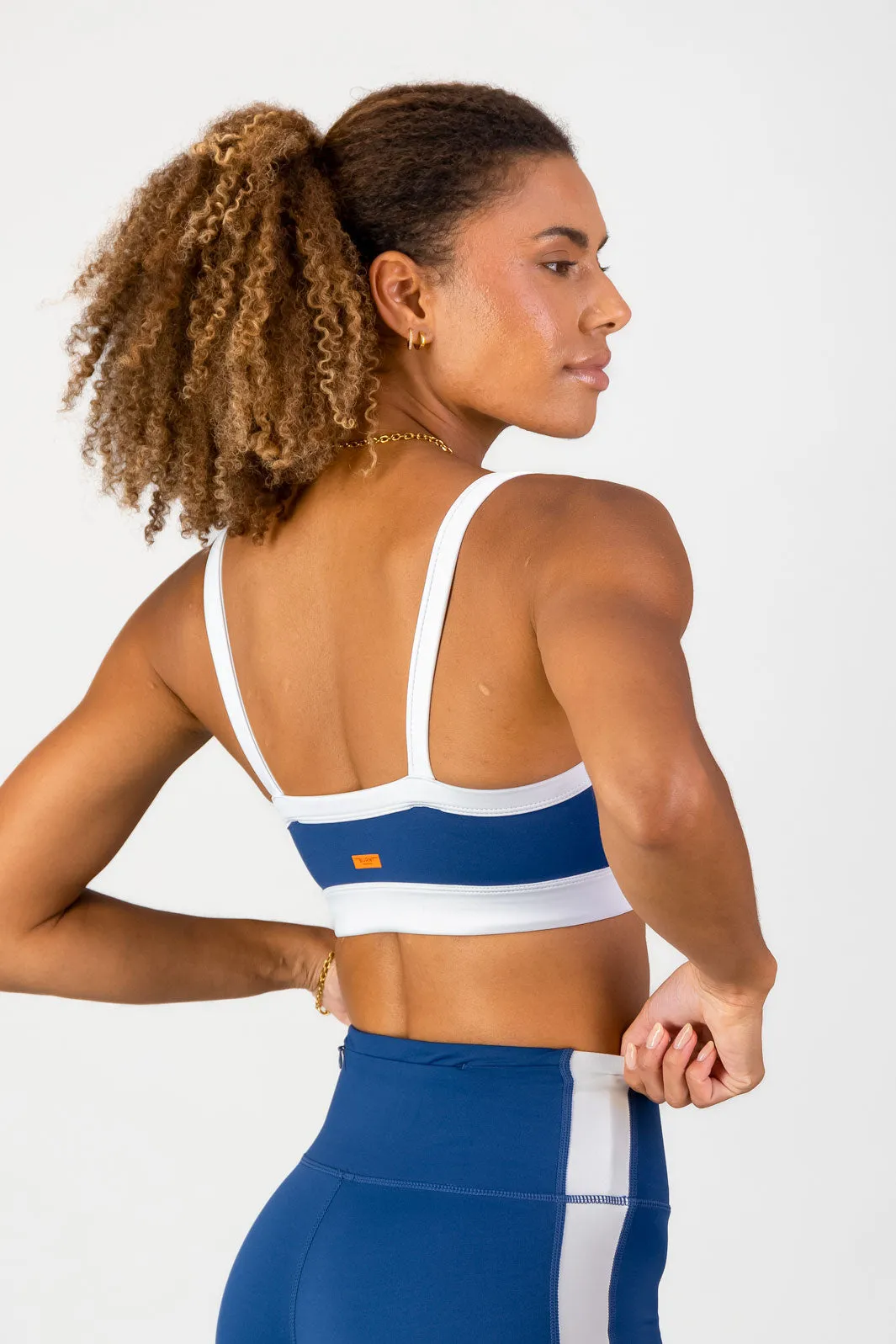 Burnt x You Sports Bra - Navy Muscle Support Fit Pressure Distributing Design