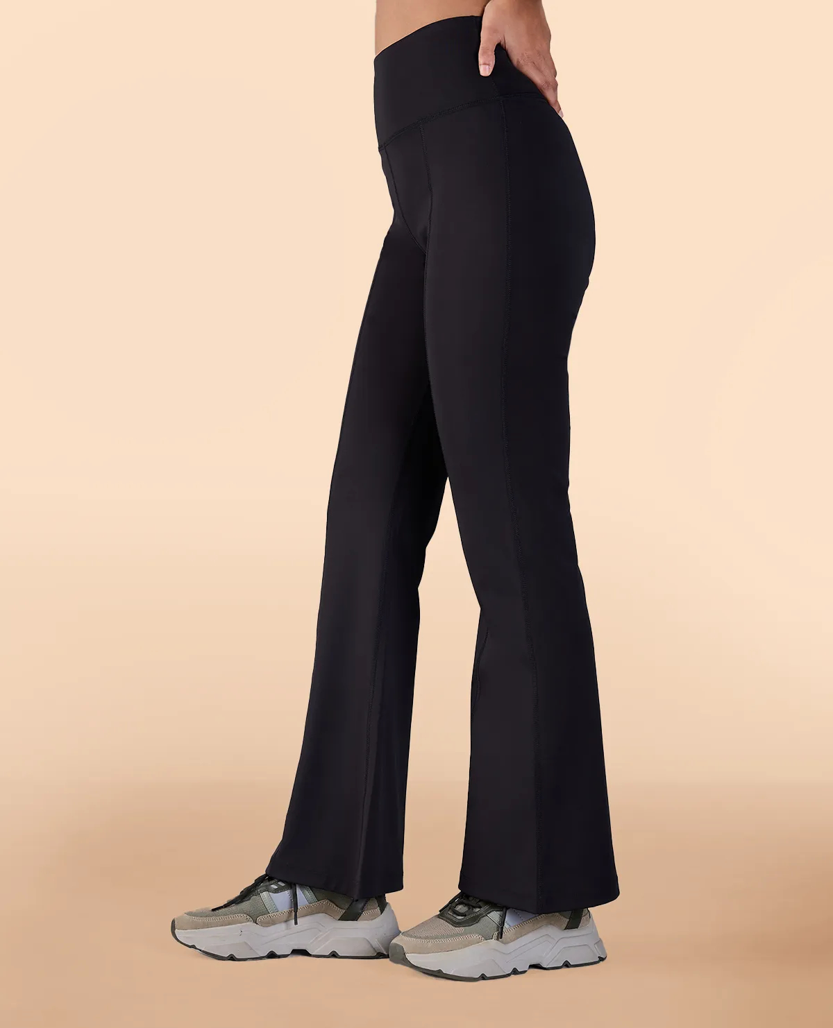 All Day Use AntiSlipWaistband Formal Flare Pants in Second SKN Black