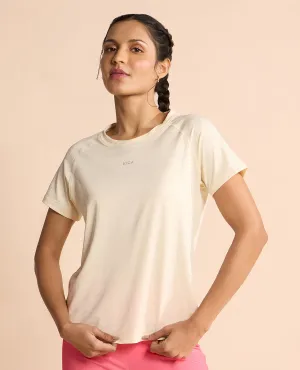Odor-resistant LayeringFriendly Regular Fit Basic Half Sleeves Top Off White