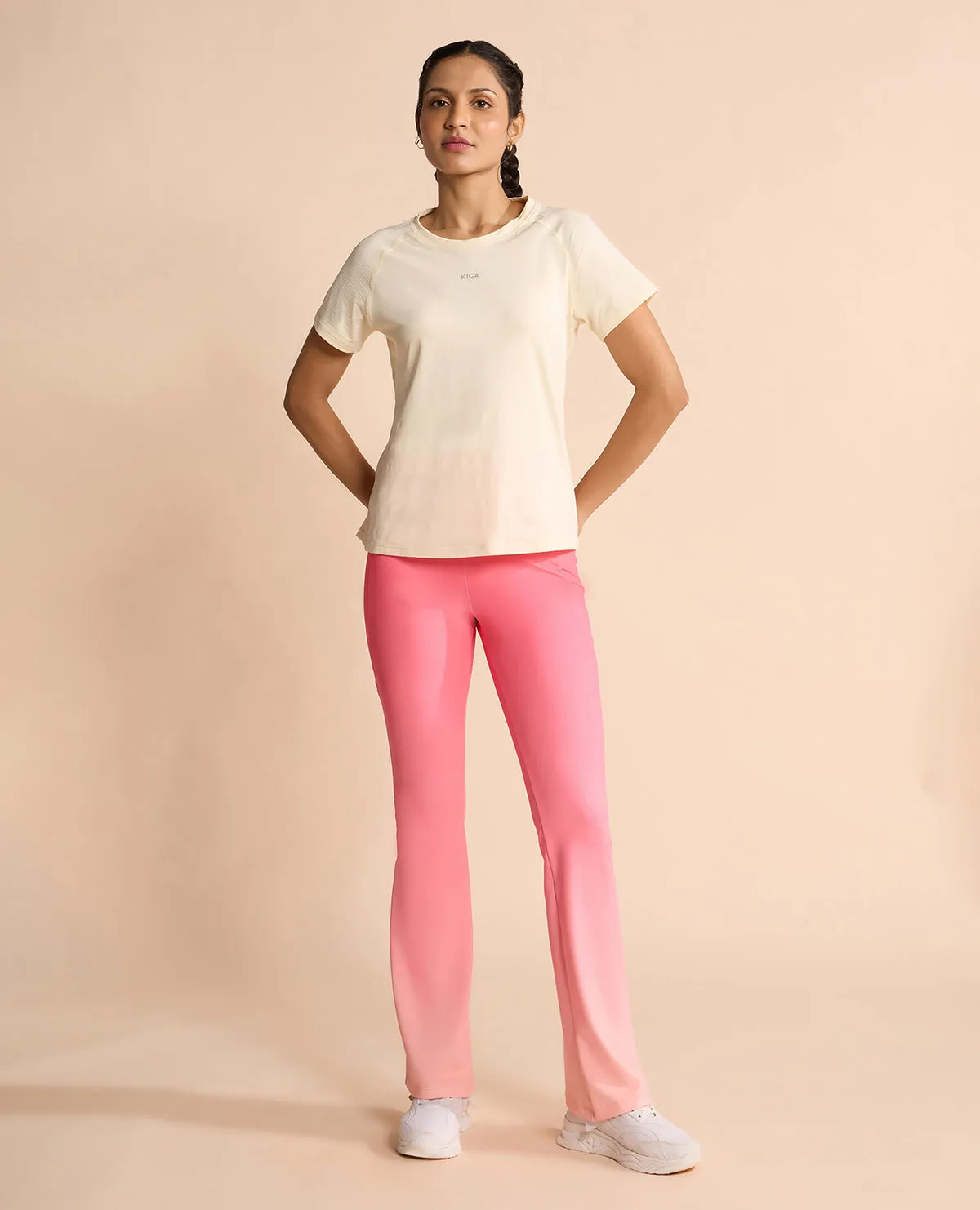 Regular Fit Basic Half Sleeves Top Off White Layered Sleeve Construction