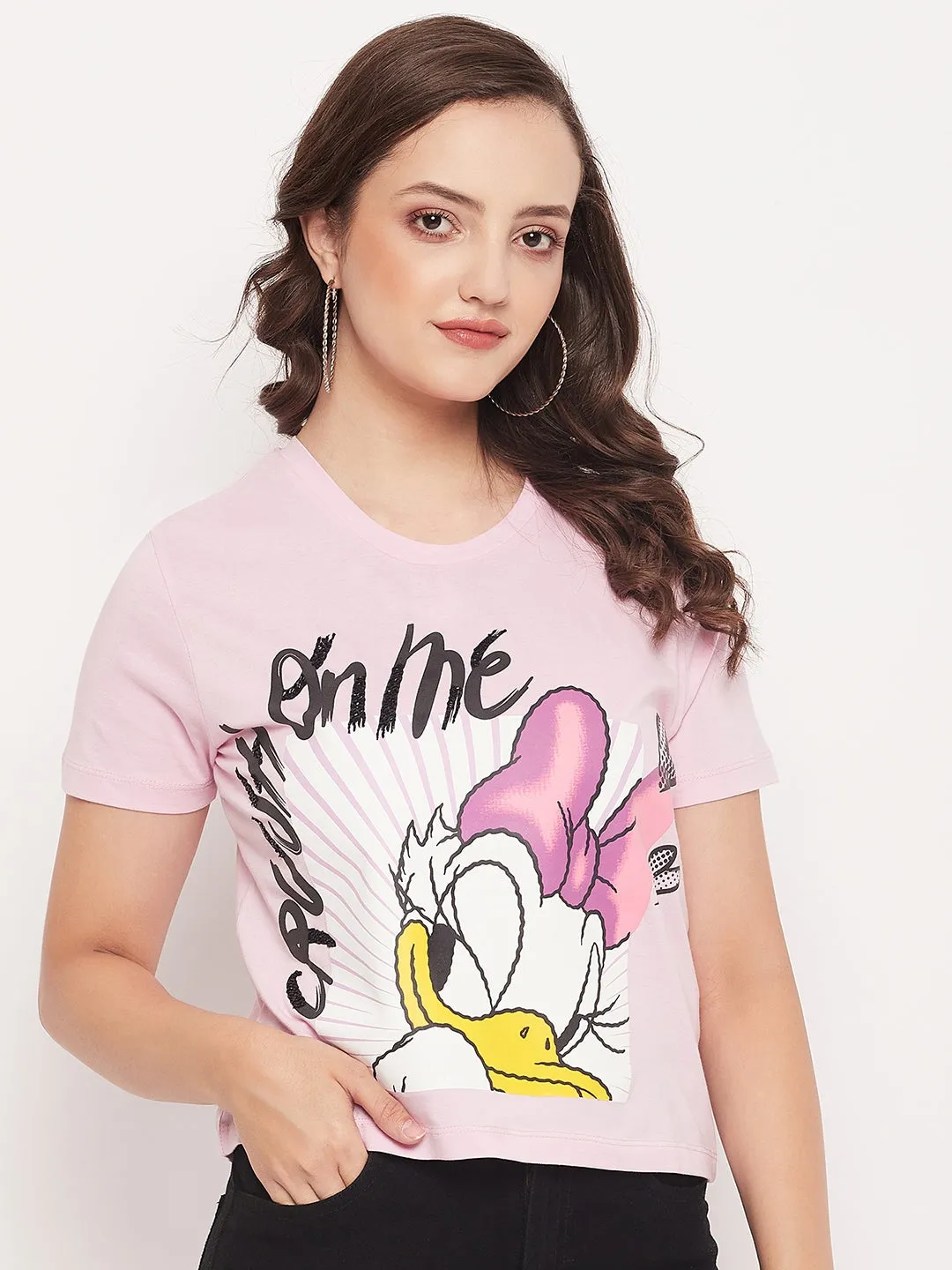 Hygroscopic Fiber Slim fit sleekness Madame Disney Daisy Nude Regular Fit T-Shirt
