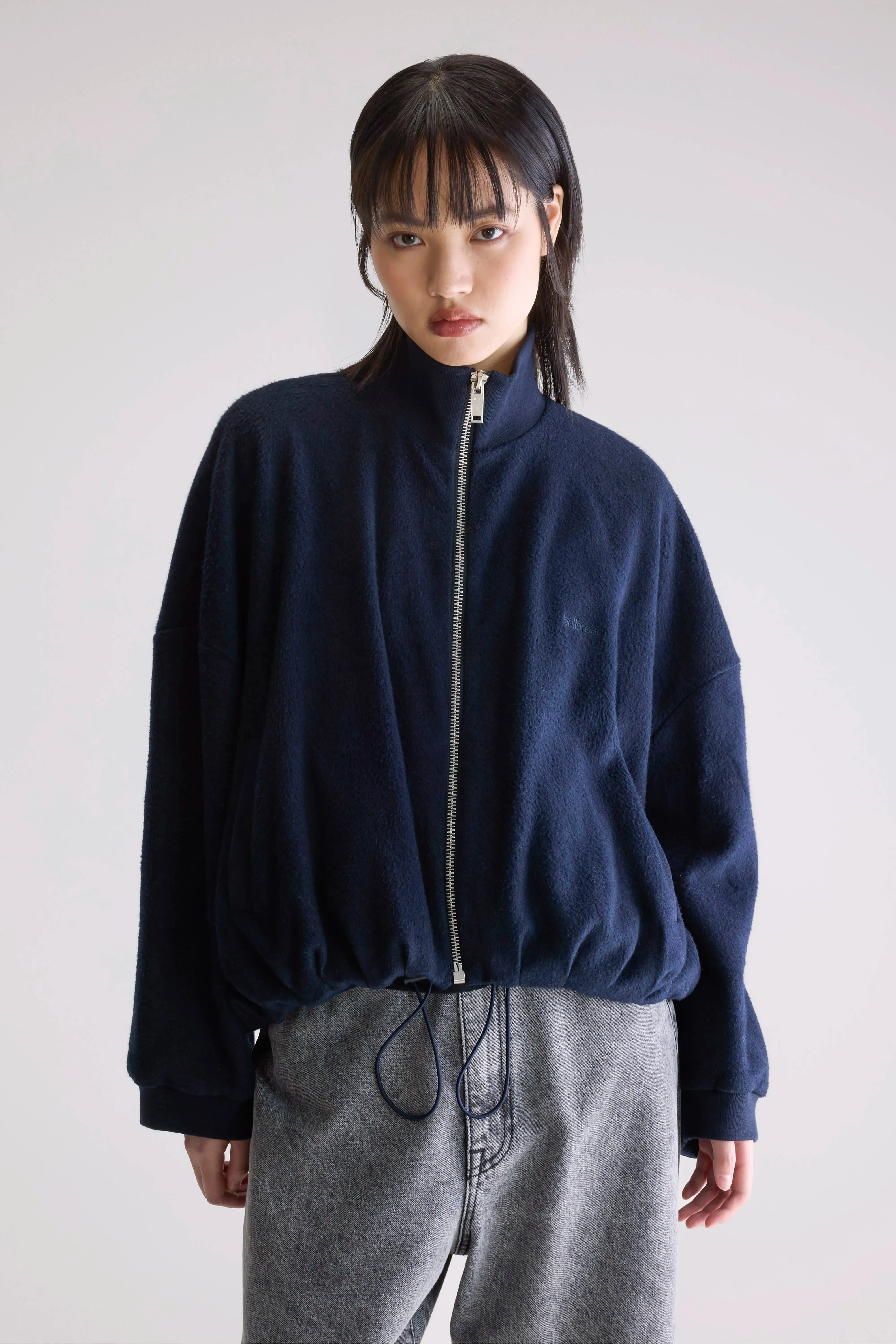 Tallis zip-up sweatshirt (252 / W / NAVY) Relaxed Street Unisex Design