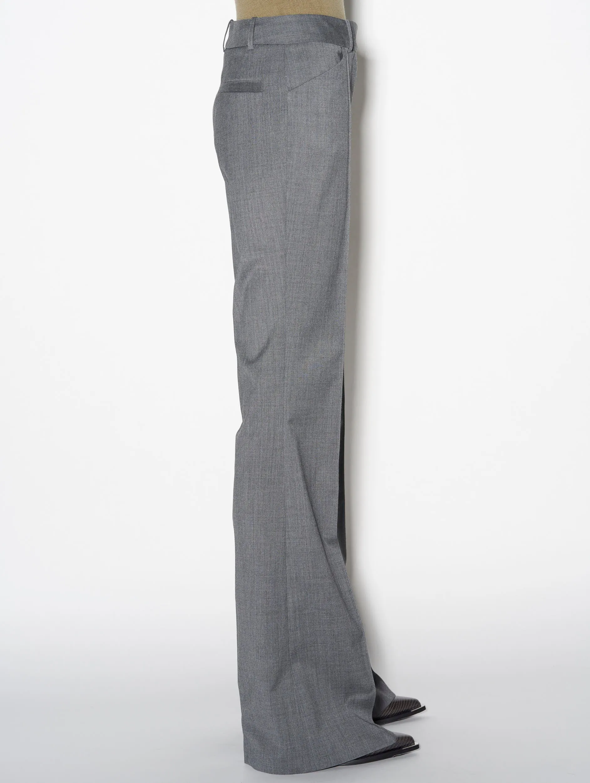 Grey stretch wool flared trousers Comfort Wear