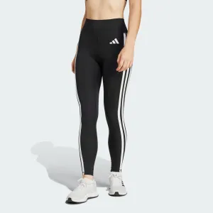 HighNeckStyle AdjustableWaist Adidas Women's Optime Essential 3-Stripes 7/8 Black Leggings