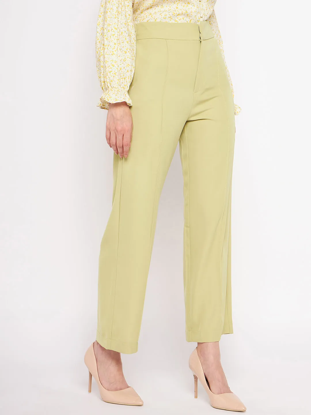 Madame Lime Green Trouser HighRiseWaistband Mid-rise fit