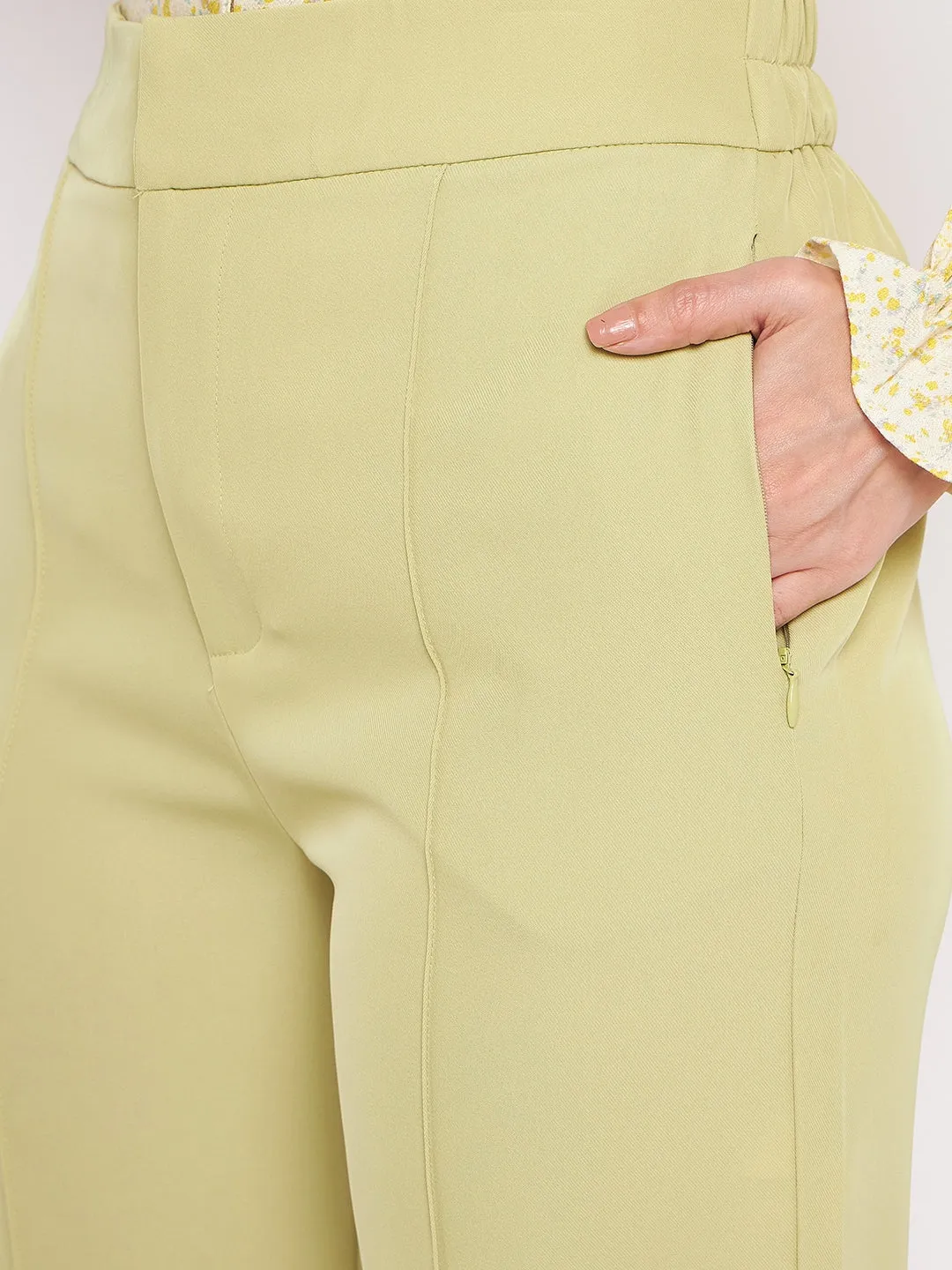 Madame Lime Green Trouser Perfect Design No Ride Up Design