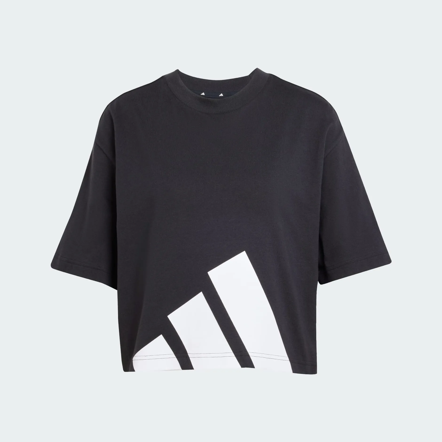Pre Shrunk Fabric Trendy Look Adidas Women's Big Logo Crop Black Tee