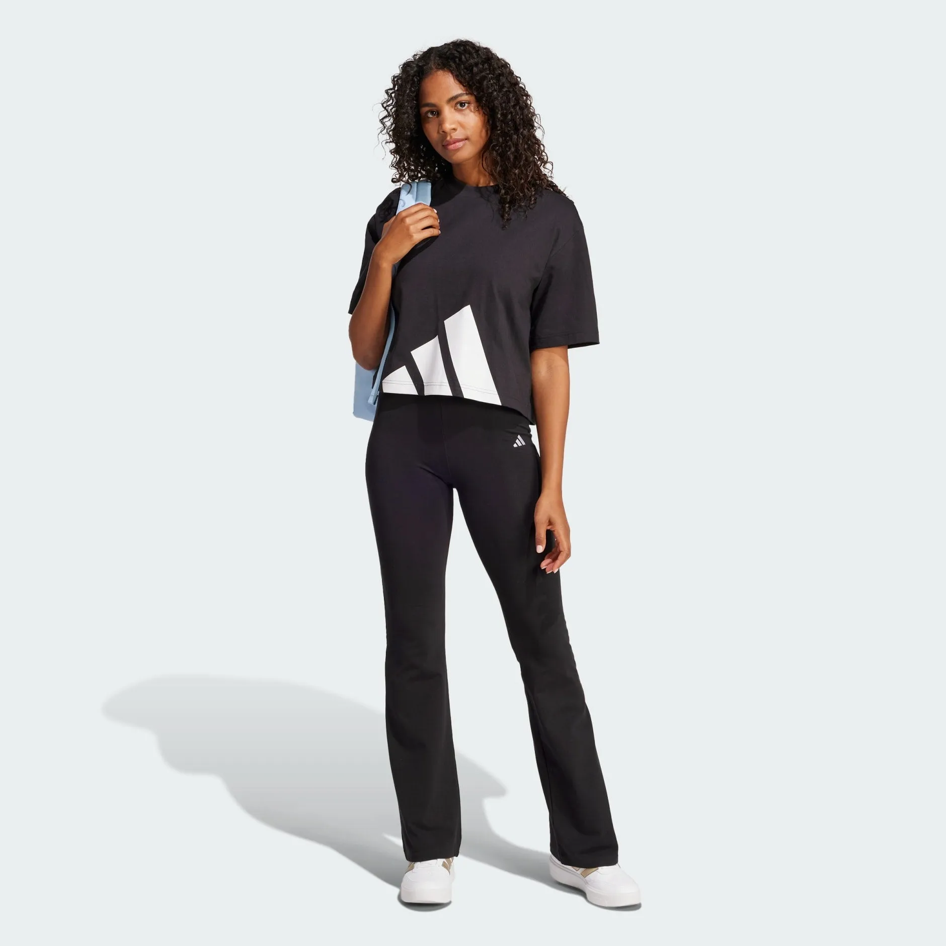 Ethically Sourced Materials Adidas Women's Big Logo Crop Black Tee