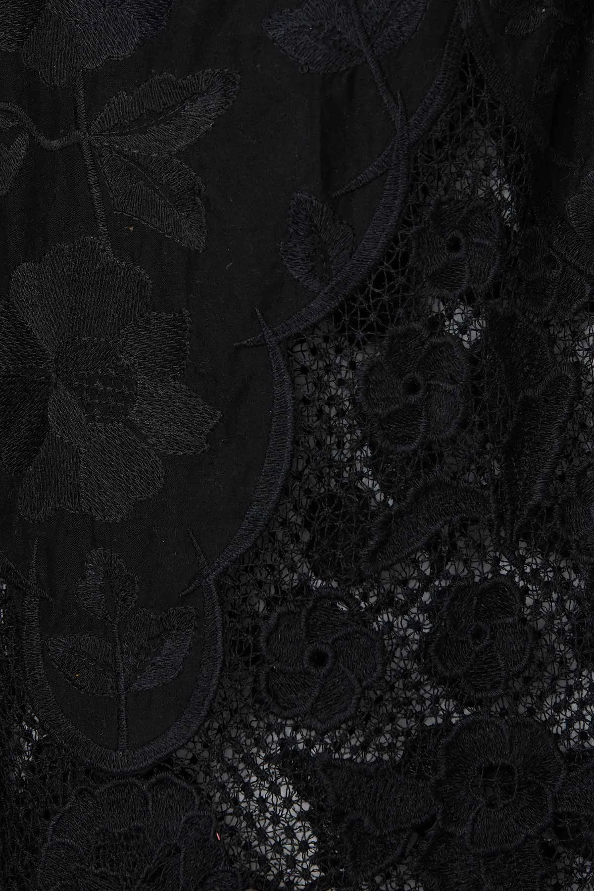 Flora Short - Black Beachside Broderie Recycled Material Printed design