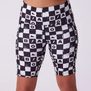 Women's Fly 8" High Rise Fit Short - Checkers On The Go Wrinkle-Resistant