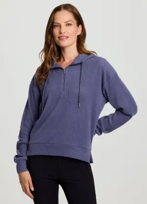 Modern Feel Laidback Ribbed Hoodie Comfort and Flexibility Casual Wearer Loose Fit