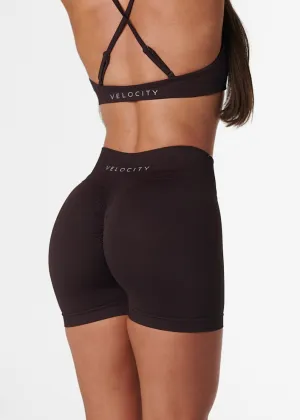 Festival wear SIGNATURE SCRUNCH SHORTS - ESPRESSO