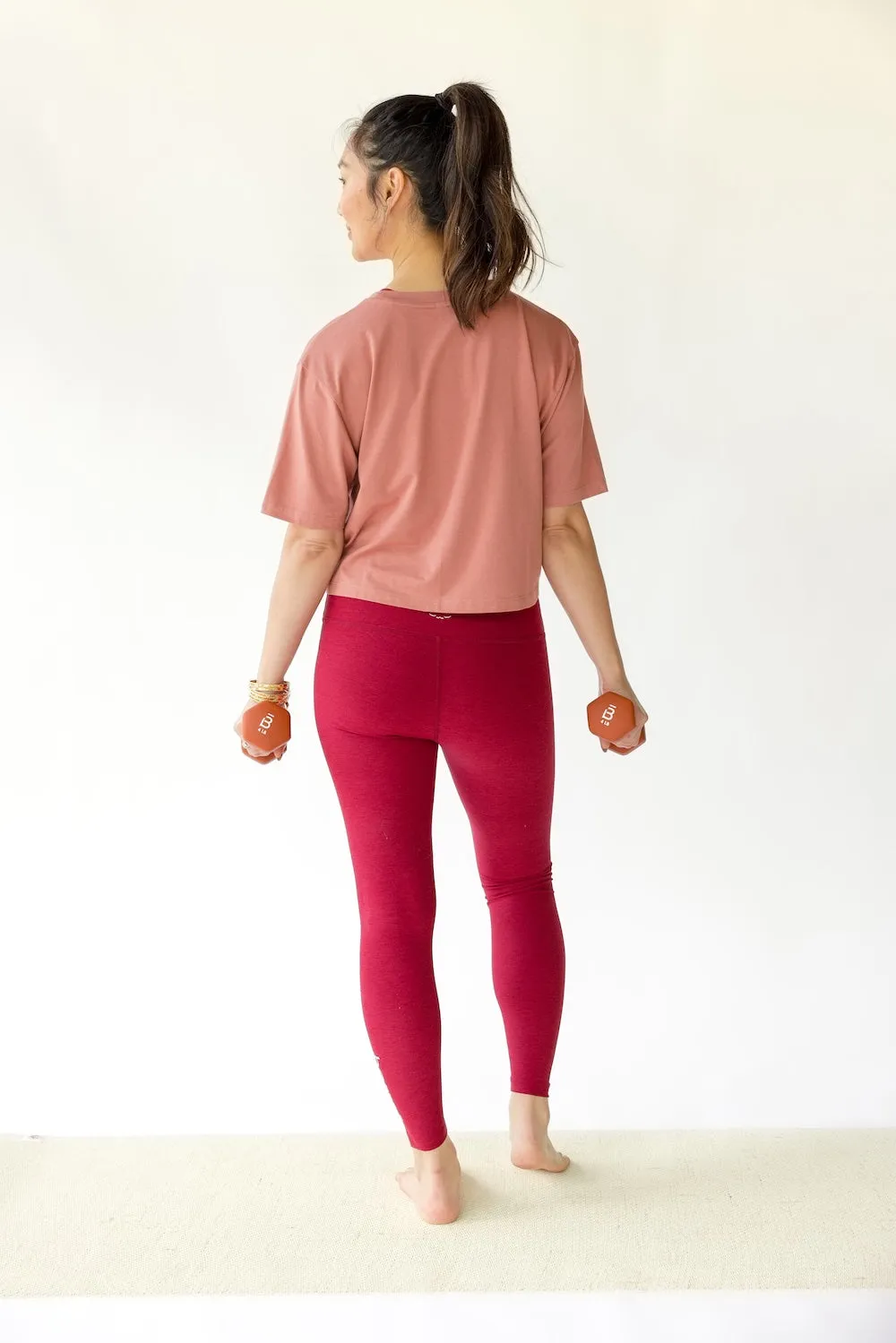 Late Breeze Stay In Oversized Cropped Tee - Smoked Rose