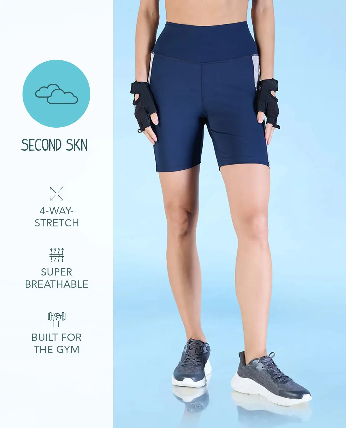 nylon blend Women Sports Gym Shorts with Pockets