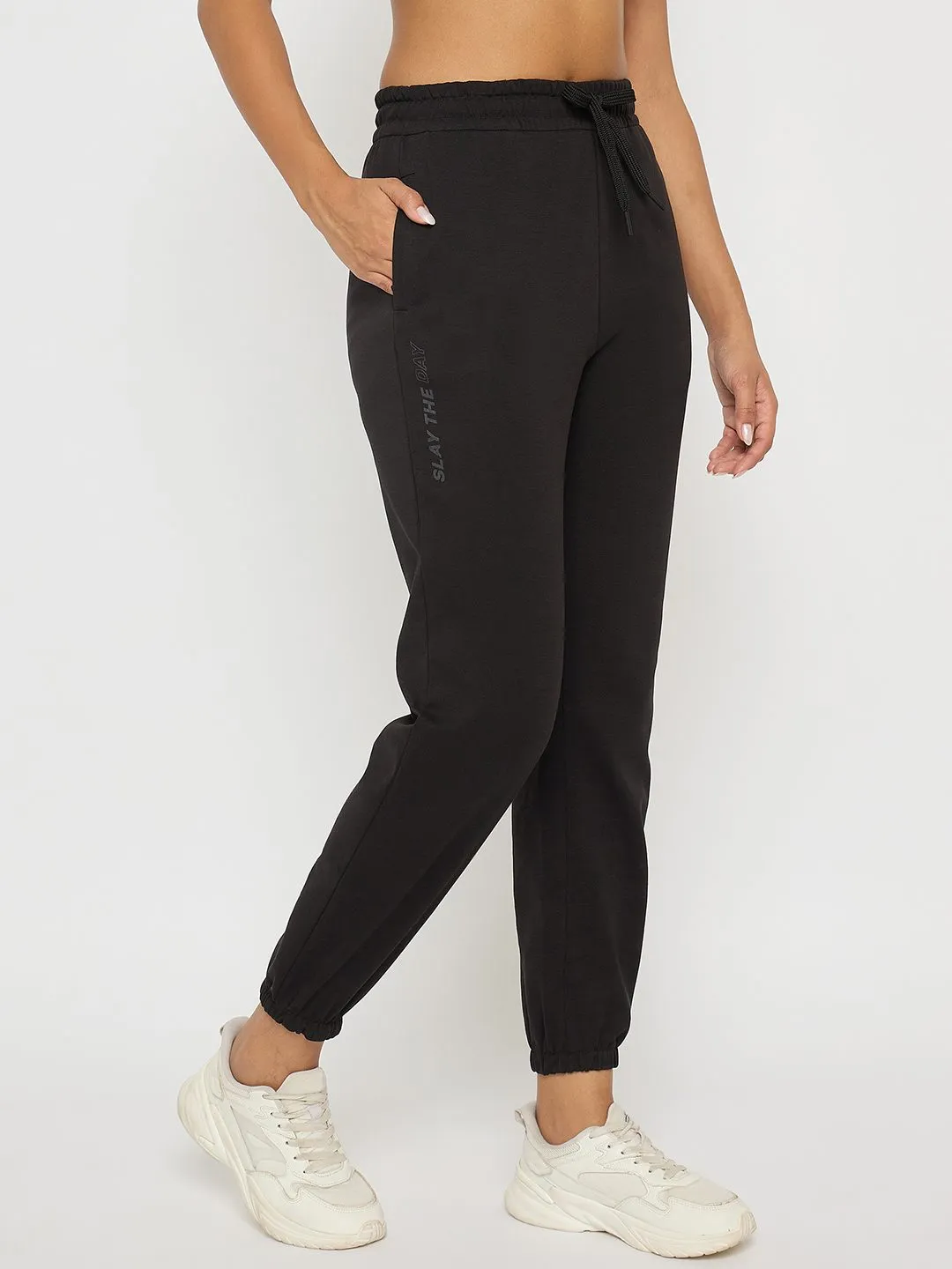 mSECRET Black Elastic Hem Cotton Joggers AllDayComfort Stylish Look