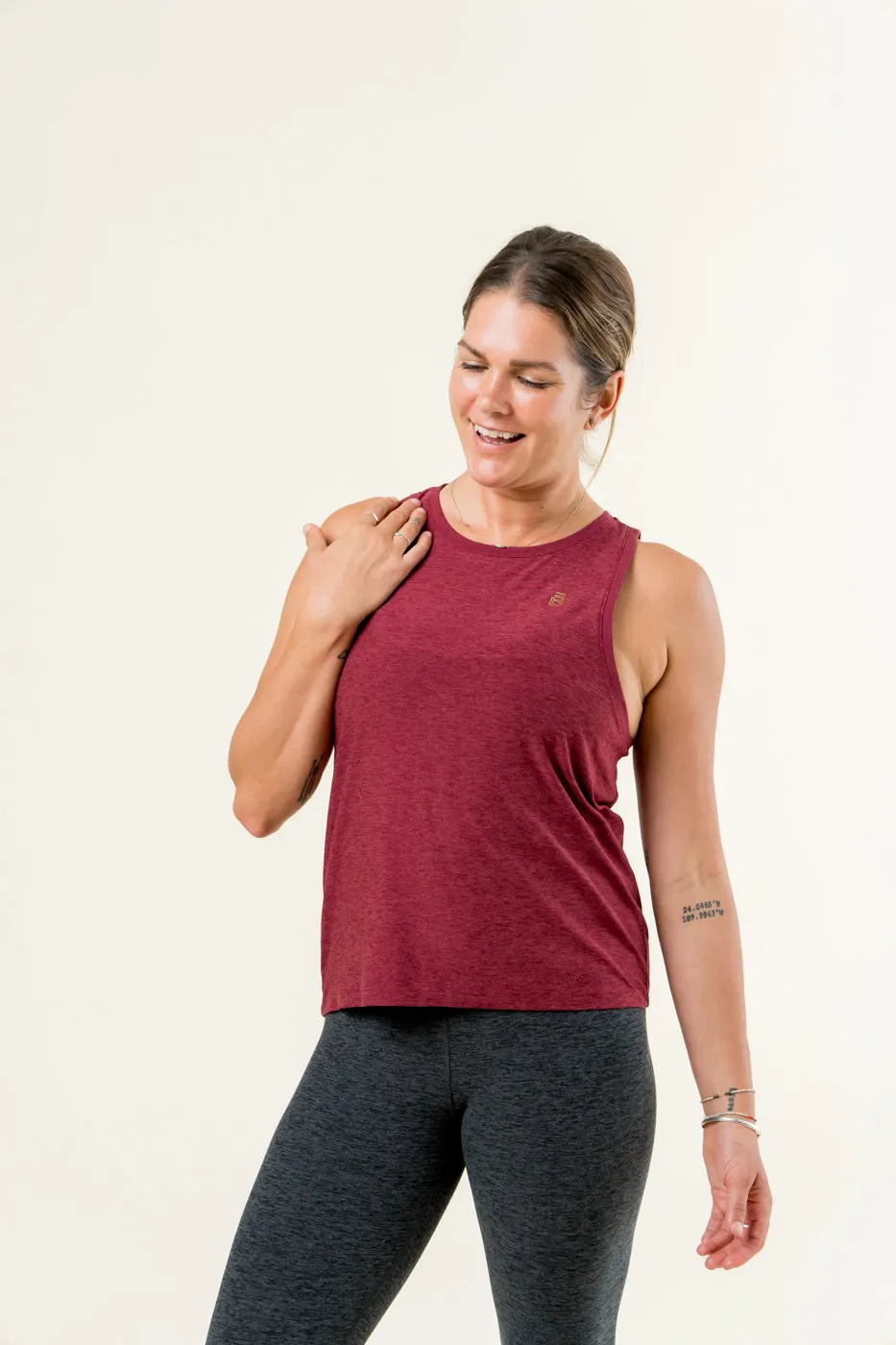 Featherweight Rebalance Tank - Mulberry Red Heather Cool Nylon