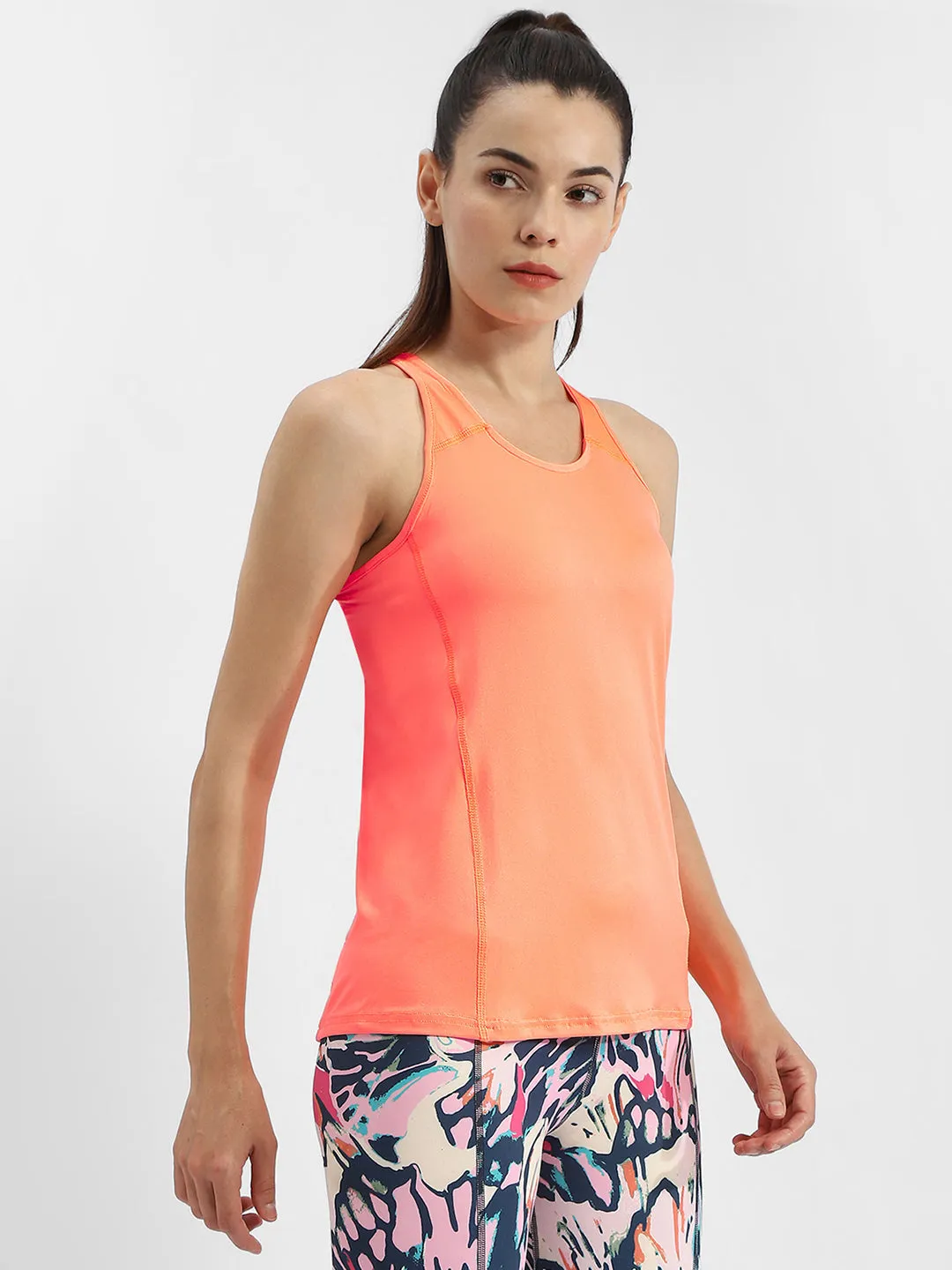 NoRubEdging Madame Solid Orange Active Tank Top