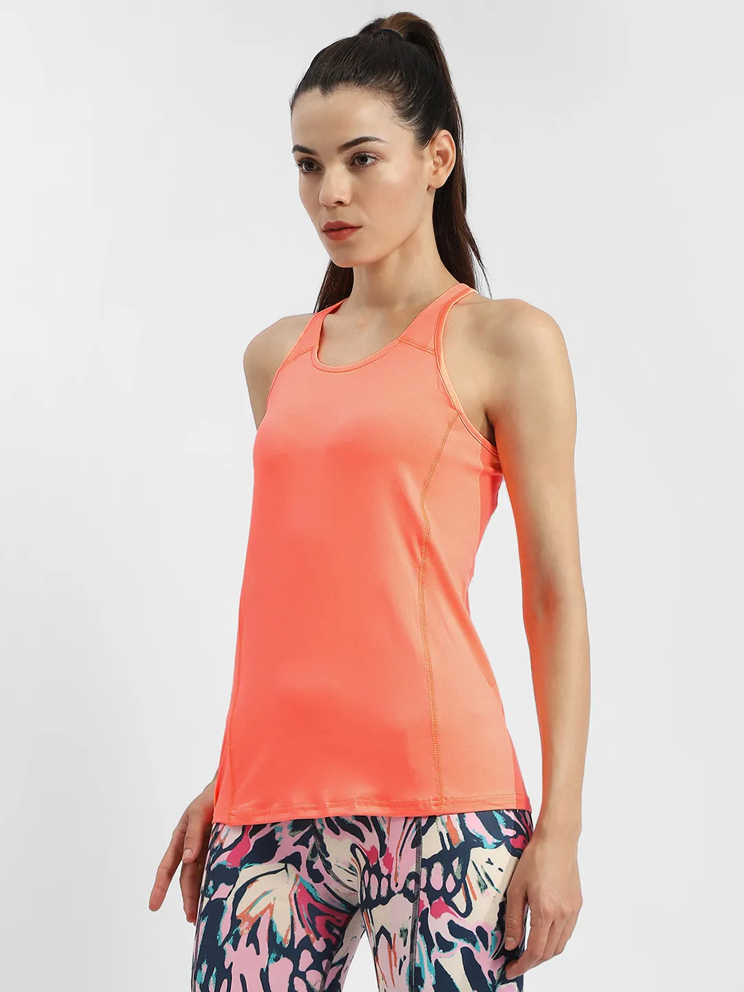Royal Ease Madame Solid Orange Active Tank Top