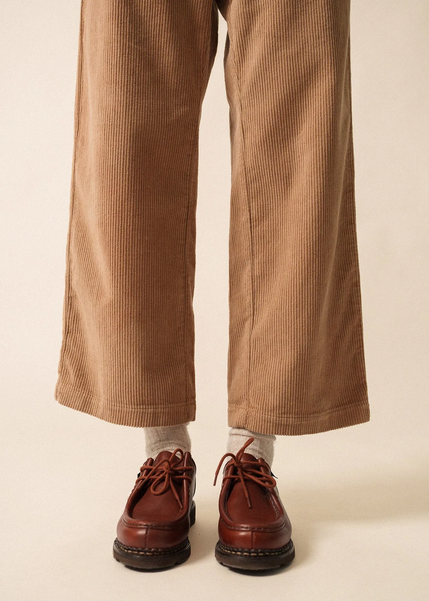 Tess Velvet Trousers - straight cut (BEIGE FONCE) Breathable mesh lining Weatherproof Outerwear