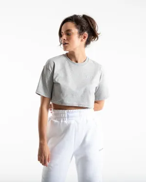 Cropped BOXRAW T-Shirt - Grey Fashionable Look