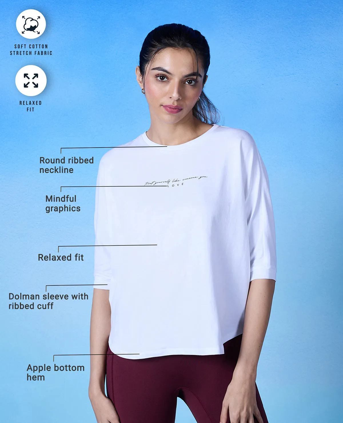 Nykd All Day Cotton Dolman Tee - NYLE278 - Bright white Sleeveless Cozy Vibes