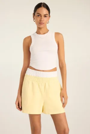 easy to repair Advanced Moisture Management Daybreak Essential Crop Tank - White Cotton Rib