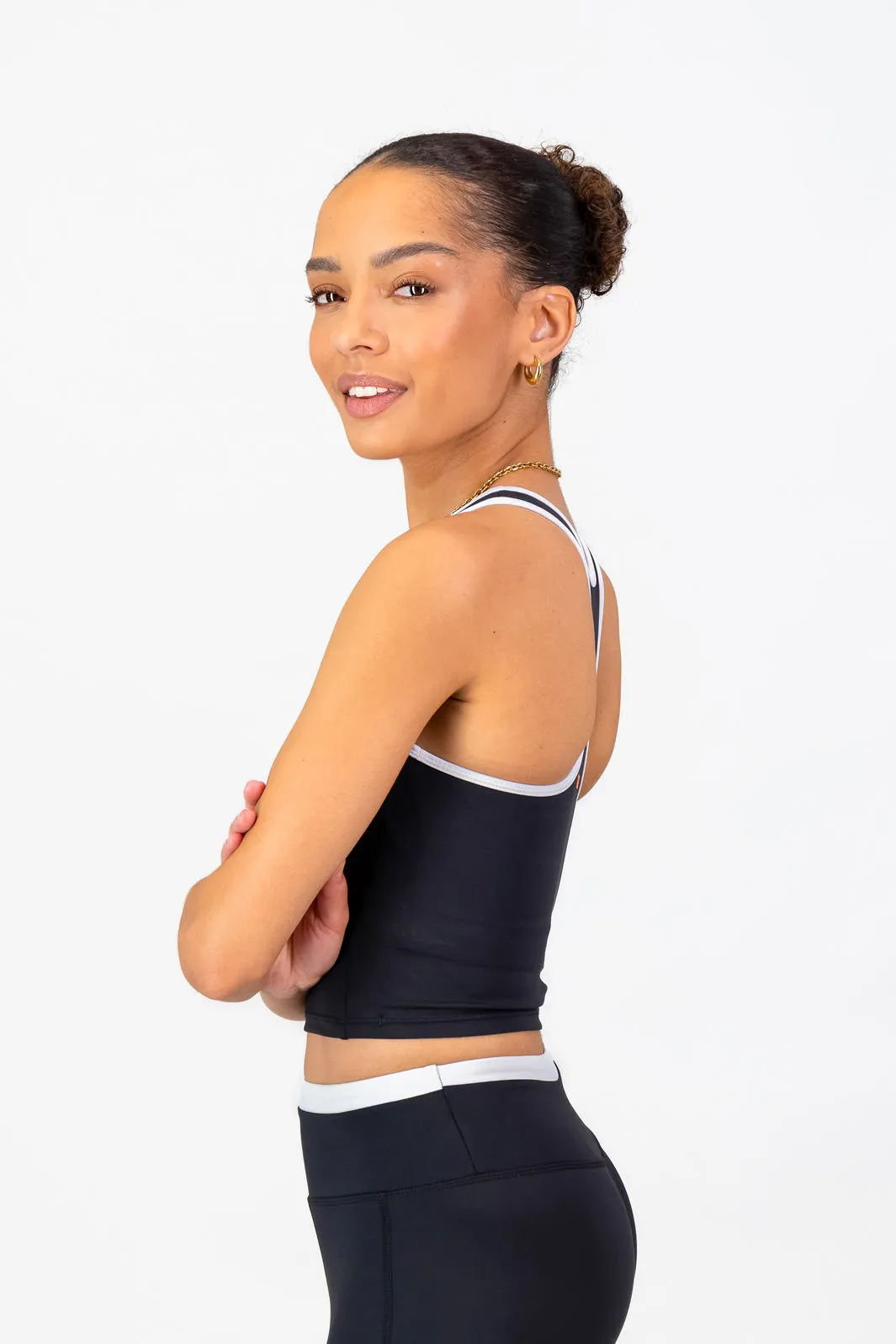 Lisbon Supportive Tank - Black Minimal Smooth