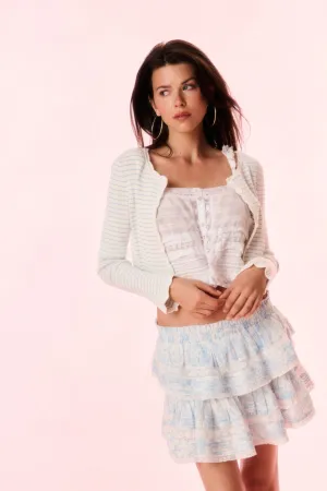 Ruffle Mini Toile Print Skirt Simple looks Statement Color
