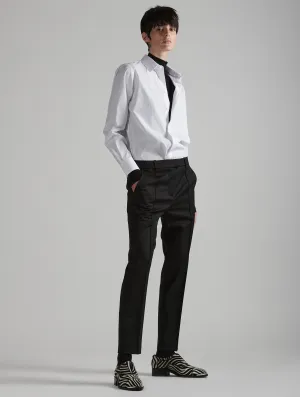 Blackout fabric Water Resistant Black stretch wool gabardine roxy trousers