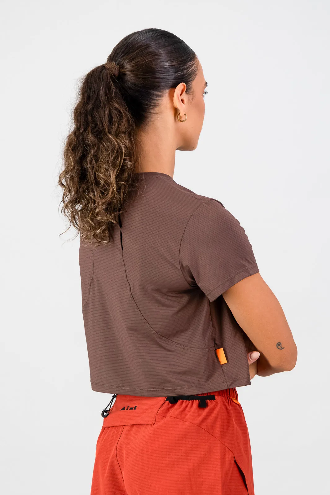 Denim combination Active Look Women's Peak Active Tee - Clay
