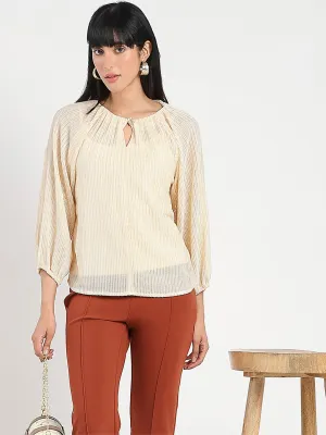 Madame Beige Rayon Blend Top quick dry