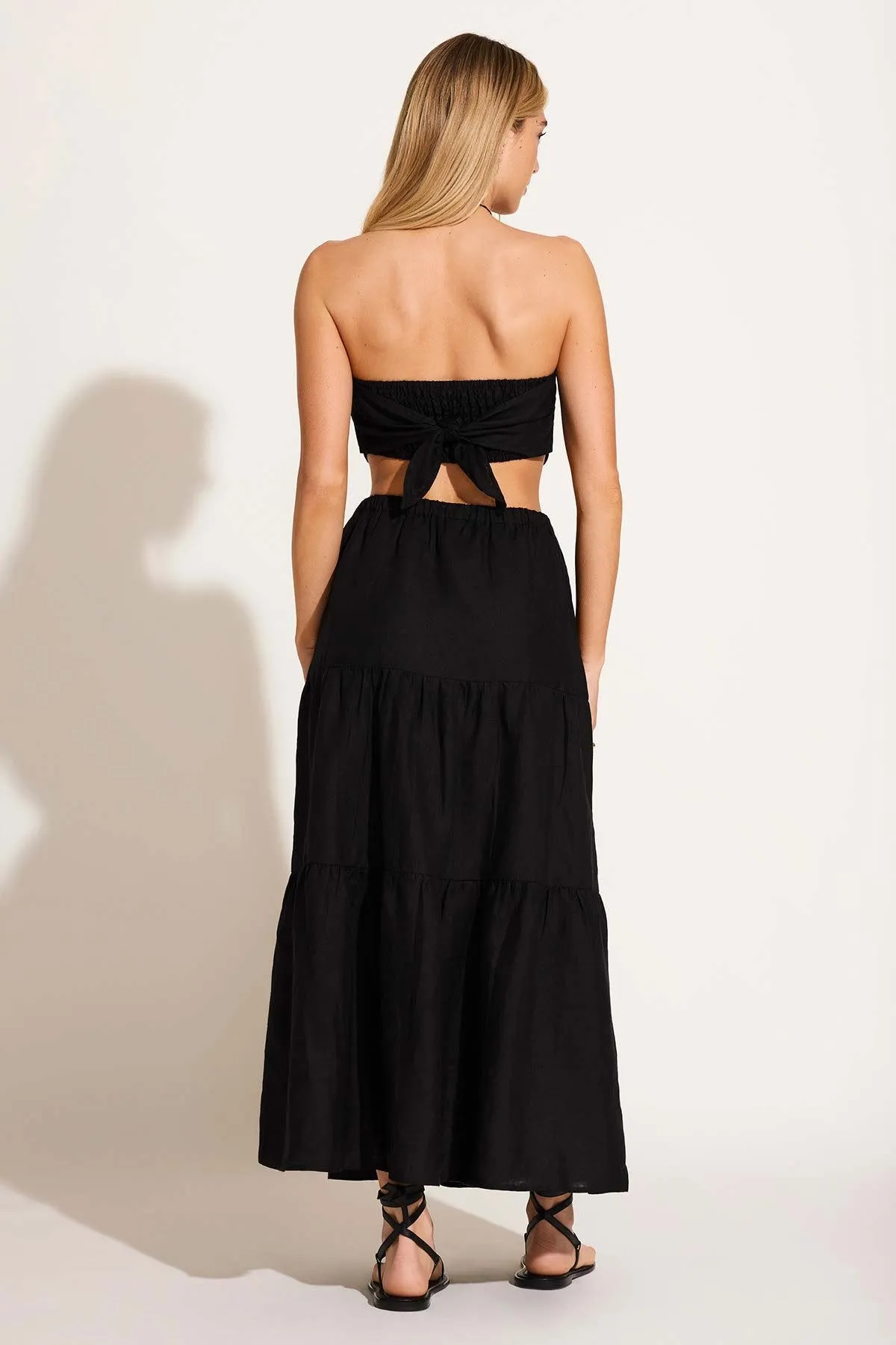 Friction Free Creative Fashion Canyon Skirt - Black EcoLinen