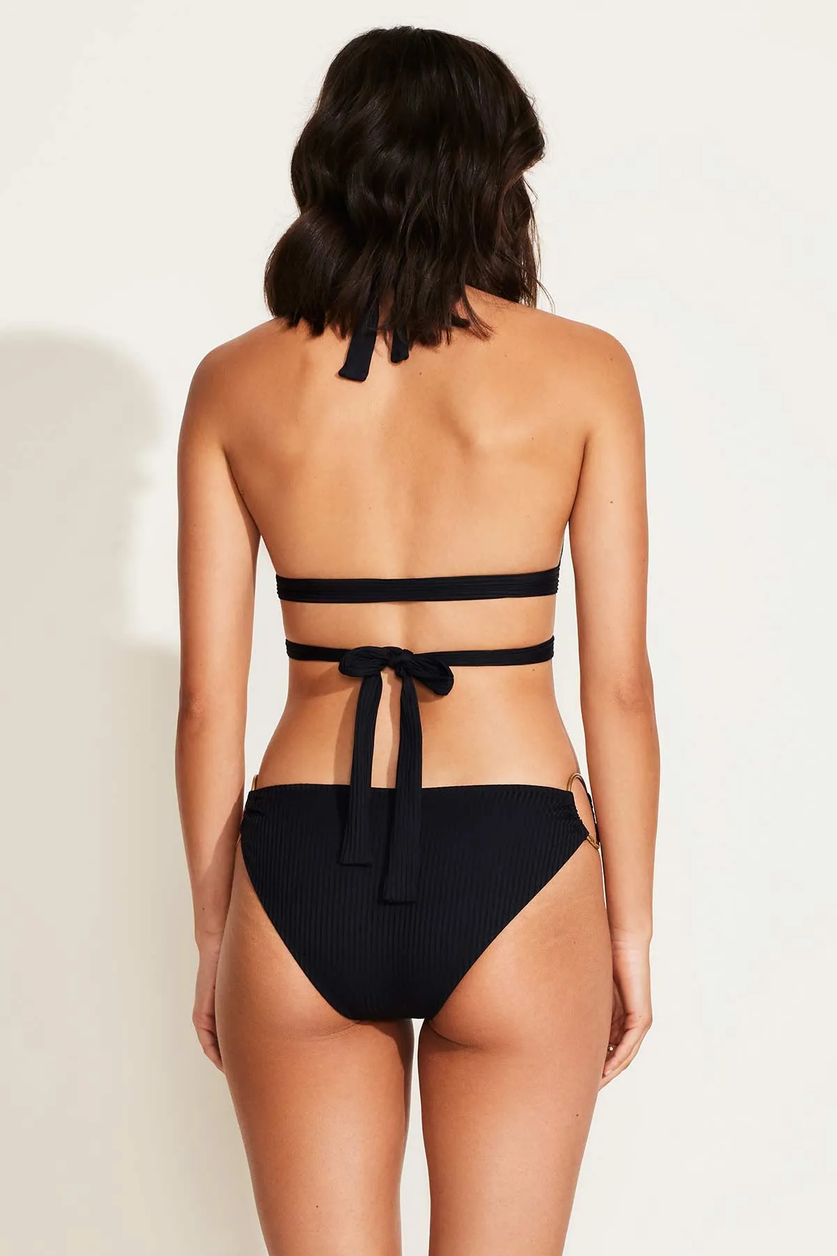 Sirena Wrap Top - Black EcoRib Full Coverage Bottom Multi Way Strap System