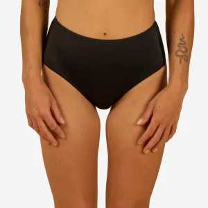 Bonded Edge Details Smooth Edge Finish Braga bikini Mujer alta negra. Disponible en talla grande