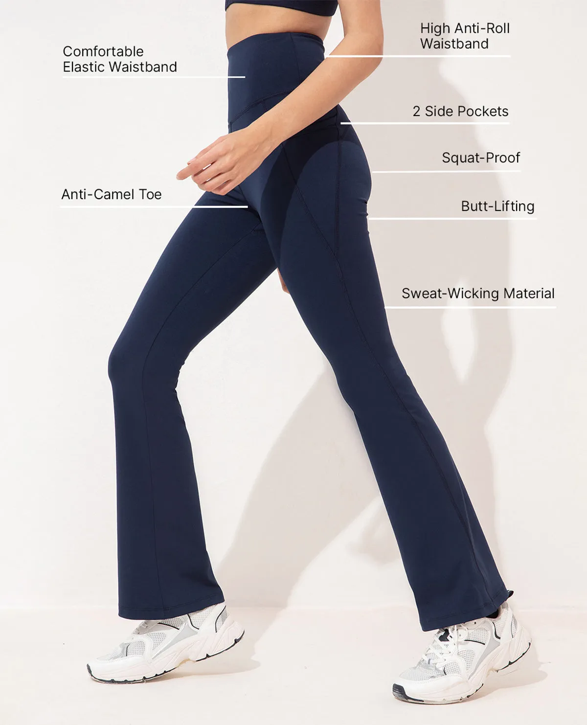 Women Stretchable Flared Pants Recycled Polyester