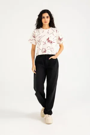 Warm Gloves PRINTED CROPPED TEE