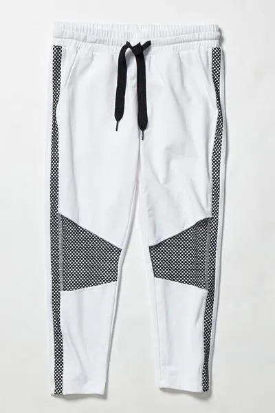 CHICHI Active Michelle Cropped Moto Jogger - White/Black All Purpose