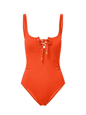 Taylor One Piece In Flame Texture Compression Fit Design Multi Layer Lining