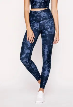 Wear It To Heart Navy Tie Dye Reversible High Waist Legging Active Comfort Wear