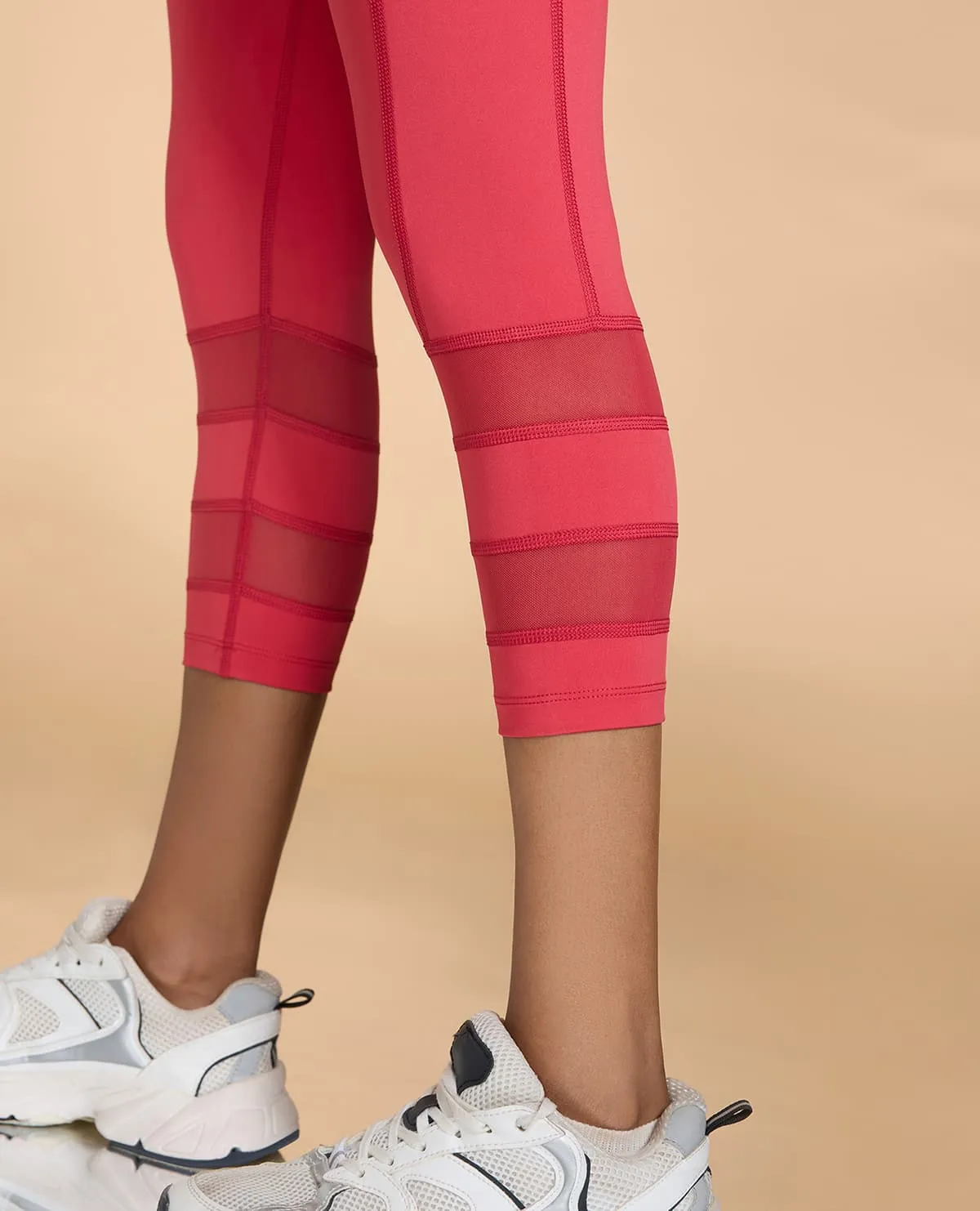 Active Mesh 7/8th Sports Leggings Breathable Material Flexible Wear Casual Day