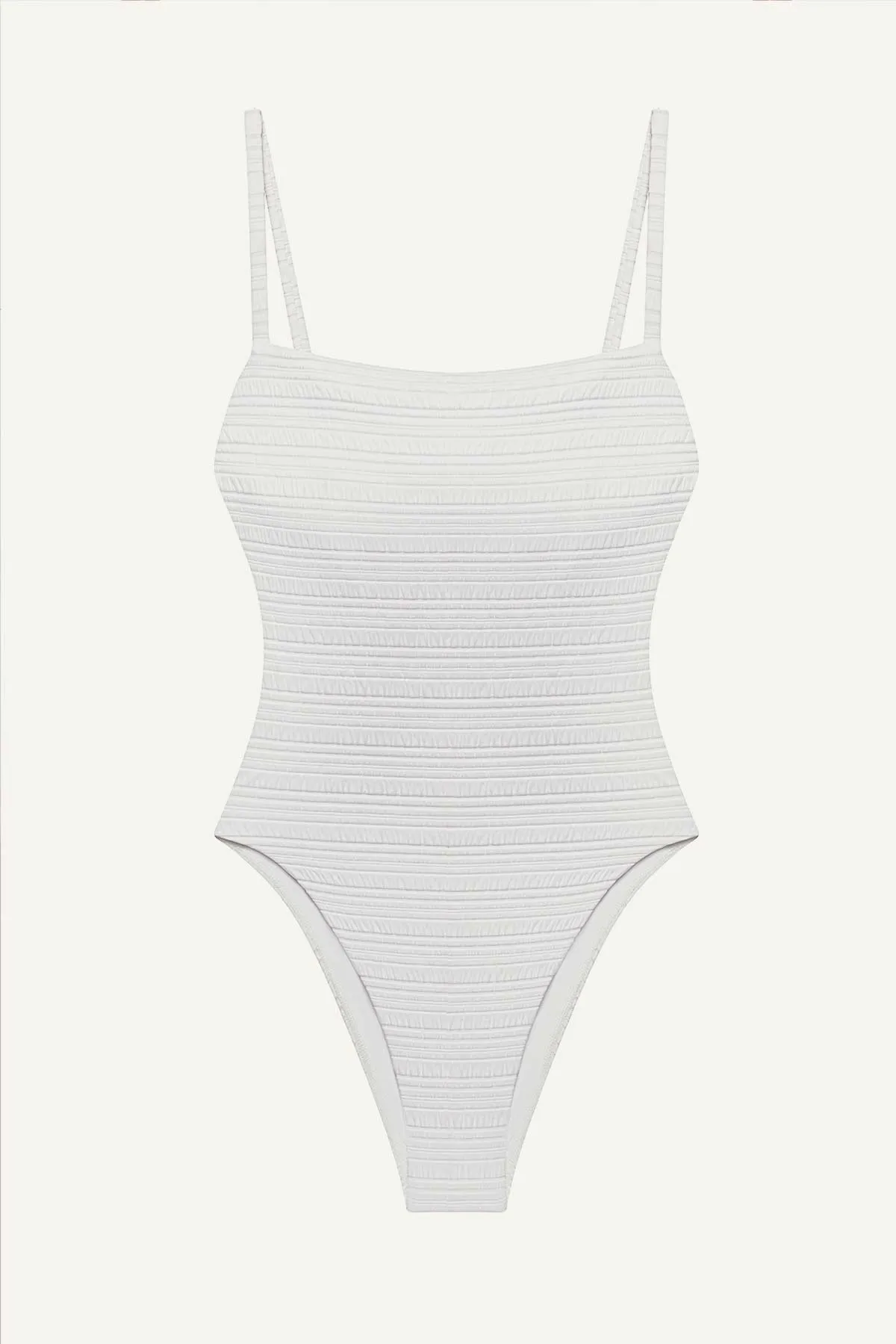 Jenna One Piece - White Seersucker Stripe quick dry