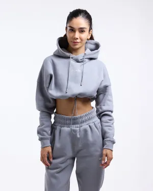 Johnson Cropped Hoodie - Grey SmoothFinish